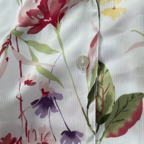 vintage ALFRED DUNNER gauzy floral cottagecore button-up blouse - Picture 3 of 6